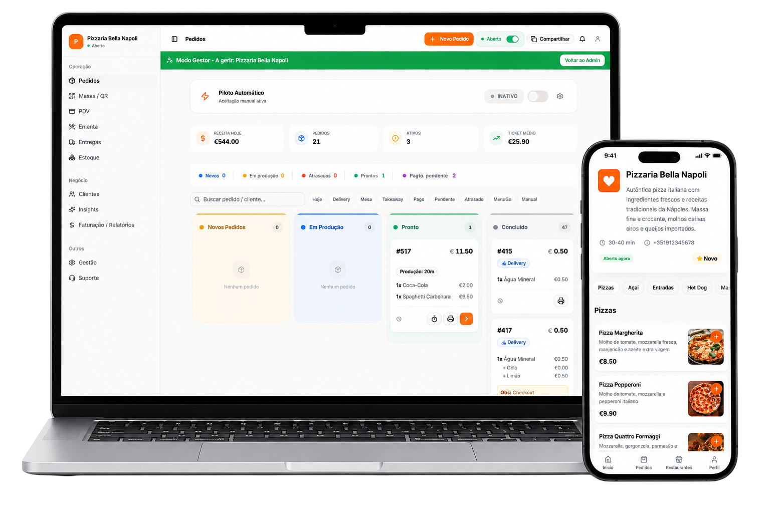 MenuGo no computador e telemóvel
